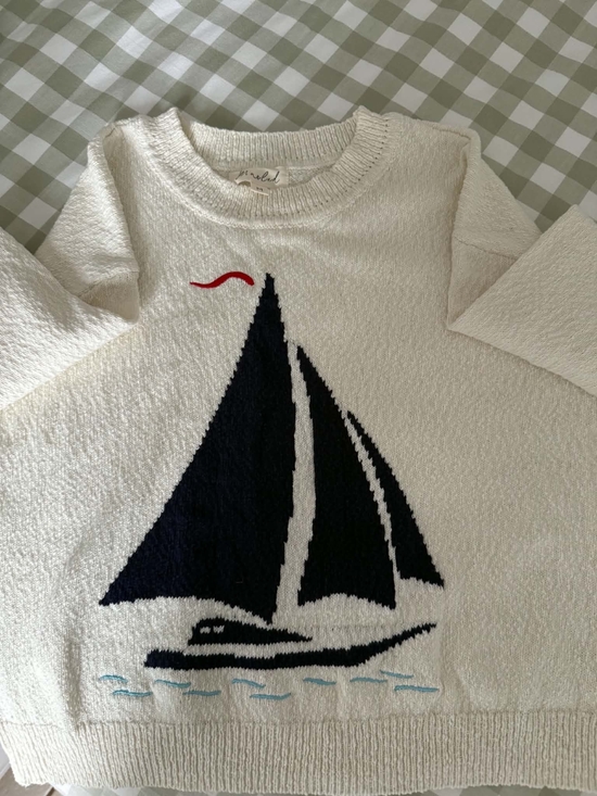 Mishka Sweaters - Mishka Kids Cream Nautical Sailboat Sweater